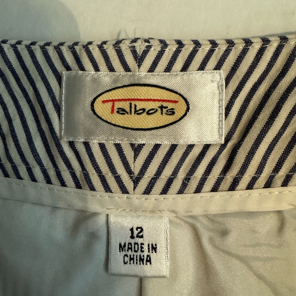 Talbots Womens Linen Silk Wide Leg Crop Pants 12 Nautical Coastal Quiet Luxury - Picture 5 of 8